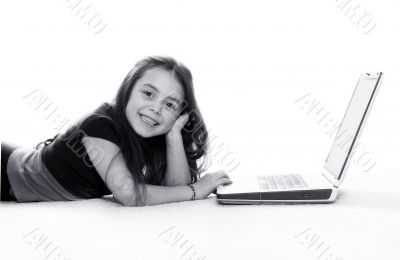 Young girl in front of a laptop Young girl in front of a laptop