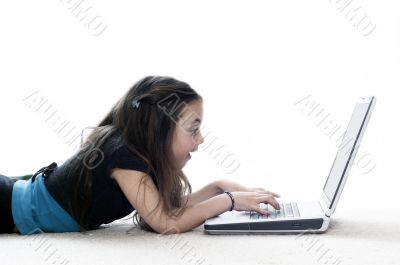 Young girl in front of a laptop Young girl in front of a laptop