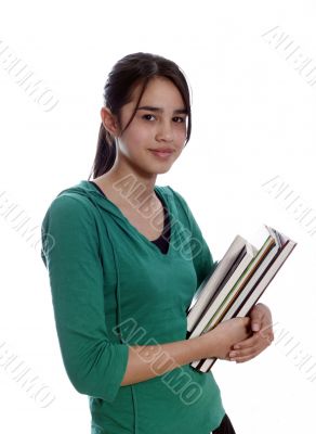 girl carrying books