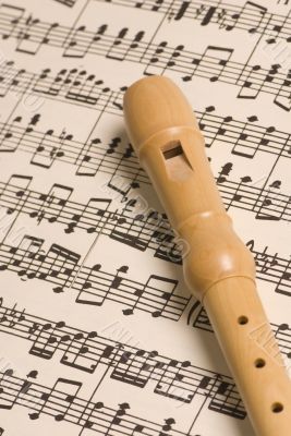 Wooden Flute and Music