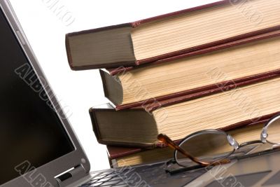 Books and laptop
