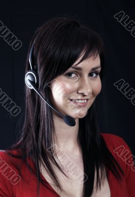 girl using headset girl using headset