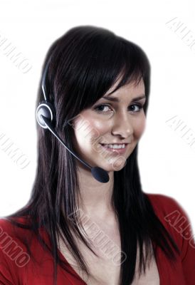 girl using headset girl using headset