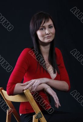 Elegant girl in red top Elegant girl in red top