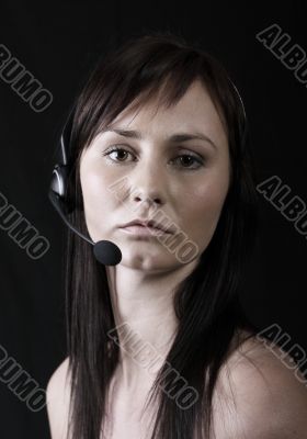 girl wearing headset