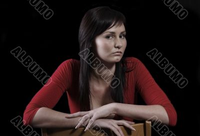 Elegant girl in red top