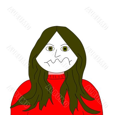 Cartoon of Girl in Various Moods