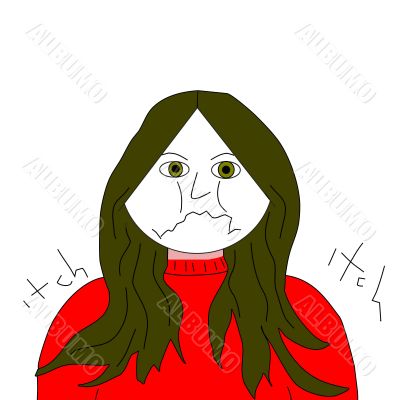 Unhappy Girl Female Illustration Cartoon