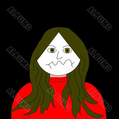 Unhappy Girl Female Illustration Cartoon