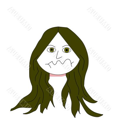 Unhappy Girl Female Illustration Cartoon