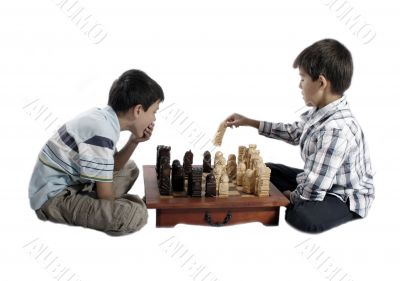 wooden carved chess pieces