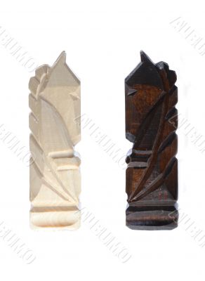 wooden carved chess pieces