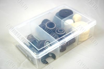Drill items in plastic box