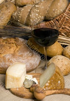 Red Wine with Cheese and Bread 3 Red Wine with Cheese and Bread 3