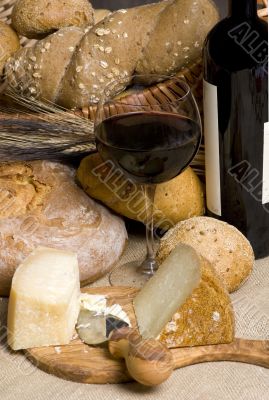 Red Wine with Cheese and Bread 2 Red Wine with Cheese and Bread 2
