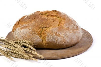 Bread loaf with wheat isolated 1 Bread loaf with wheat isolated 1