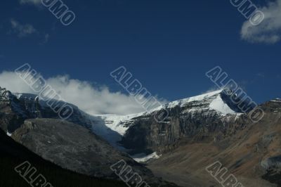 Mountains and lateral moraine