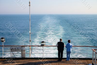 couple of tourist on cruise liner