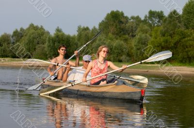 peoples on canoe