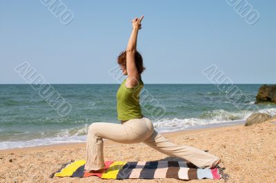 woman practice yoga asana