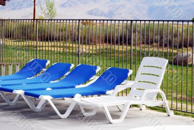 Relaxing poolside chairs