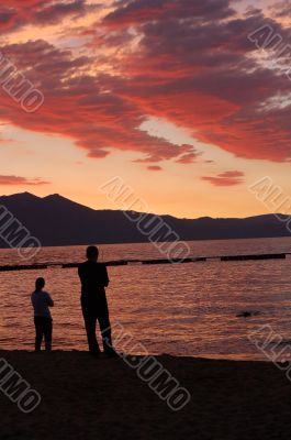 couple watching cloud patterns at sunset