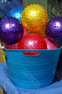 Toy Colored Balls Assorted in Bucket