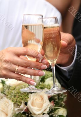 Glasses of champagne