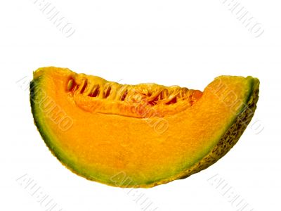 Isolated Cut Cantaloupe Wedge