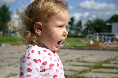 Screaming toddler outdoors