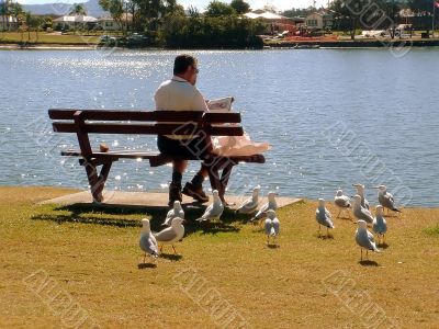 Man Relaxing Reading Paper Man Relaxing Reading Paper