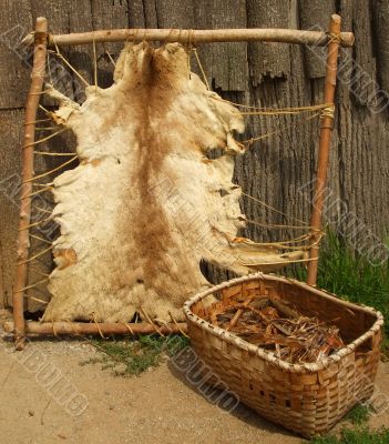 Animal Pelt and Kindling Basket