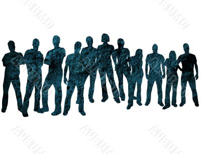 textures style of people silhouettes