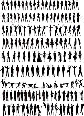 People silhouettes - vector