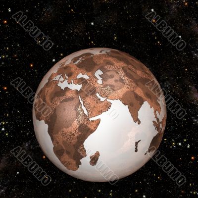 Textured Red Rusty Grunge Earth on Stars
