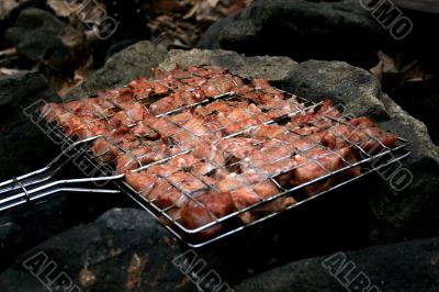 Meat roasted on open fire