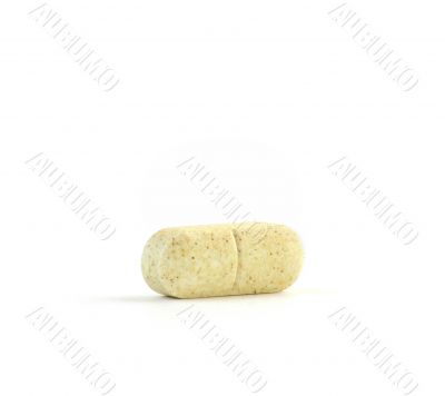 Vitamin C Tablet Against a Pure White Background