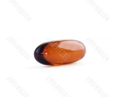 Flax Seed Oil Gel Cap on Pure White Background Flax Seed Oil Gel Cap on Pure White Background