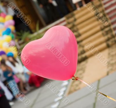 Red balloon at the schoolyard