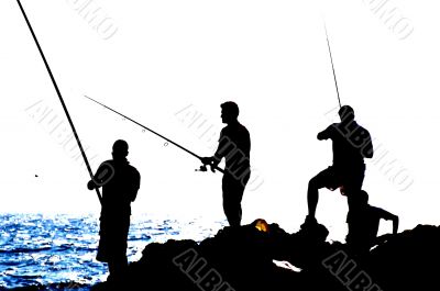 Fishers silhouette Fishers silhouette