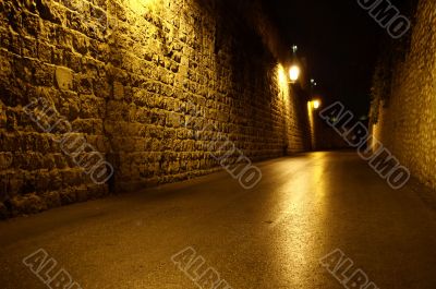 jerusalem street at night