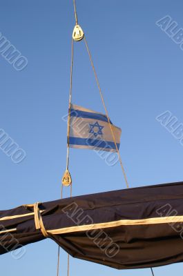 Flag of Israel on a yacht