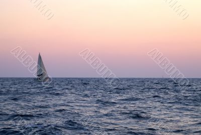 sunset on a yacht