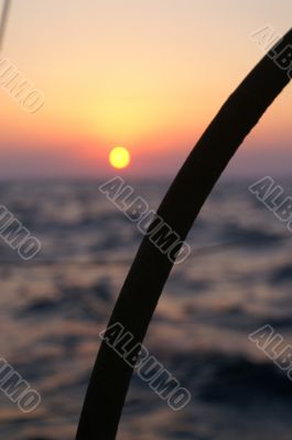 sunset on a yacht