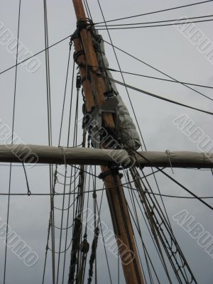a rigging of sailing ship