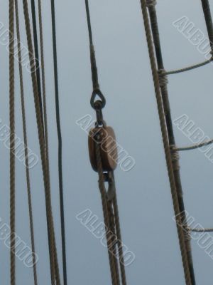 a rigging of sailing ship