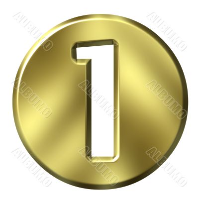 3D Golden Framed Number 1