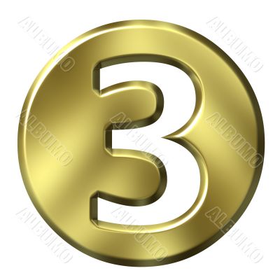 3D Golden Framed Number 3
