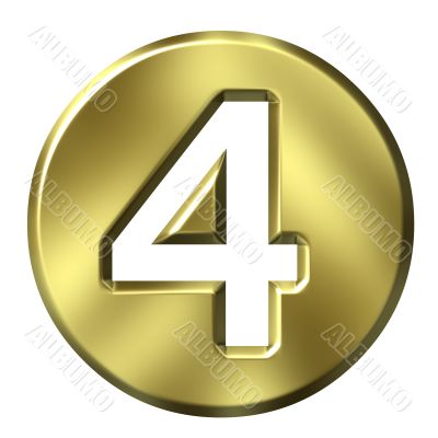 3D Golden Framed Number 4