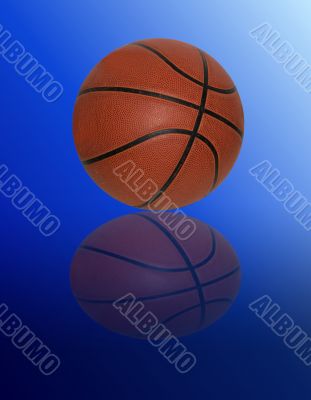 Basketball on gradient blue background